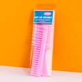 Pink 8-piece hair comb set for styling, presented in transparent retail packaging - 8-piece Set / Pink