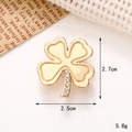 Golden clover shoe charm with rhinestones for clogs, size 2.7x2.5cm and 5.8g weight - C139 Rhinestone Four-Leaf Flower
