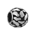 Vintage silver alloy large hole bead with irregular pebble texture for DIY bracelets - Pebble Texture/Footprint Hollow (L0121039-7)