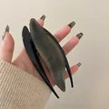 Pince à cheveux en U élégante noire et gris translucide avec texture marbrée - Pince à Cheveux Gris Foncé (12#)