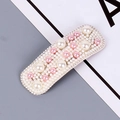 Pasador rectangular con perlas rosas y blancas y grandes cuentas decorativas - Estilo 19 Rosa-Blanco [Cuadrado]