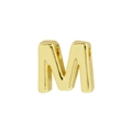 Classic 18k gold plated letter M pendant with smooth polished finish for DIY necklaces - Letter M