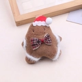 Peluche di omino di pan di zenzero con cappello natalizio rosso e papillon a quadretti - Omino di pan di zenzero con papillon semilavorato / Marrone