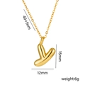 Golden letter Y pendant necklace in 18K gold plated copper with dimension markers - Letter Y