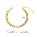 Detalle de la pulsera de cadena de trigo dorada de 5,7 mm con grabado S.STEEL en el cierre - Estilo Cadena de Serpiente (HW-12金色)