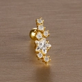 Macro shot of gold star helix earring with clear zircon and screw ball back - 6# Star Shape / Gold