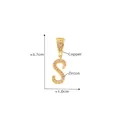Chic 18k gold plated copper letter S pendant with micro-inset zircons for DIY jewelry - Letter S