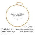 Gouden roestvrijstalen gedraaide ketting 0,3cm breed met maat- en gewichtsspecificaties - 3mm Reguliere Gouden Stijl (YYN023021-3) / Breedte 0.3cm-Lengte 43+5cm