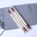 Pack of 4 pearlescent white spiral taper candles with high-gloss metallic finish - Pearly White-Spiral Rod-4 Packs