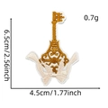 Detailed view of gold and beige key-shaped embroidery patch with precise size measurements - Golden Key / 14#