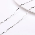 Silver stainless steel wavy link chain for DIY necklace and bracelet jewelry making - Style 11 Wave Chain (FLB074) / 1 Meter