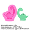Silikonform für Cartoon-Saurier-Kuchendekoration und Harzarbeiten in 3D-Form - Rosa Dinosaurier (B815)