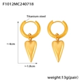 Elegante 18k goud vergulde titanium stalen hart oorbellen met een hoogte van 4 cm - Goud