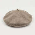 Thick wool beret for women in light beige color with soft felt texture and classic design - M (56-58cm) / Mocha