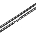Klassische schwarze Panzerkette aus Edelstahl mit sicherem Karabinerverschluss für Herren - 7mm/18cm Armband/Schwarz