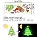 Pegatinas navideñas luminosas con Papá Noel y muñeco de nieve que brillan en la oscuridad - Muñeco De Nieve Y Árbol De Navidad