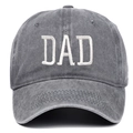 Berretto da baseball vintage in cotone grigio scuro lavato con ricamo DAD bianco - Regolabile / Grigio