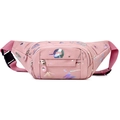 Sac banane rose en nylon avec motifs de lettres colorées et bandoulière réglable - Style 3 Rose Foncé