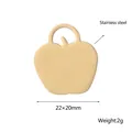 Colgante de manzana dorada en acero inoxidable para joyería DIY, 22x20mm - Dorado (KLJ3813-Z)