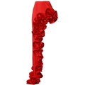 Detalle del accesorio de pierna en satén rojo con volantes para baile y fiestas - Talla única / Falda irregular