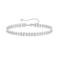 Minimalist silver leaf charm bracelet with paperclip chain and lobster clasp - Silver 10 (Leaf Chain)
