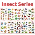 Detailansicht von 10 Blatt bunten wasserfesten Insekten-Tattoo-Aufklebern für Kinder - Insekten-Serie