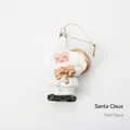 White Santa Claus ornament with gold bow and snowflake texture for Christmas decor - Santa Claus (1 Piece)