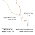 Waterproof gold stainless steel chain necklace with long teardrop zircon pendant - Gold Style (YYN025167-G)
