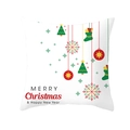 Macro detail of Merry Christmas & Happy New Year print on white festive pillowcase - Happy New Year Wishes - White