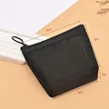 Black mesh heart makeup bag with round metal zipper and compact travel storage - Small Triangle (No Heart) / 12x9x3cm / Black
