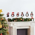Set of 6 festive Christmas penguin wall decals for holiday home and nursery decoration - Christmas Penguin Style (PH-QT1242)