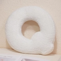 White letter Q plush decorative pillow in soft sherpa fabric for home sofa decor - Letter Q
