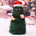 Animated singing and dancing plush Christmas tree doll with Santa hat for festive decor - Large Rotating Santa