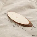 Natural oval pine wood slice with bark for rustic Christmas decor, 17x6x1cm - Wood Slice/1pc
