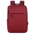 Minimalist large capacity red business laptop backpack with hidden front zipper pocket - Red