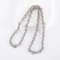 Collana a catena a O in acciaio inossidabile argento lucido con chiusura a moschettone - Collana