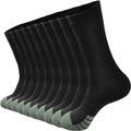 Set of 9 pairs of men's crew socks in black and grey for sports and athletic activities - Free Size 39-47 / Black Green