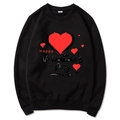 Felpa nera di San Valentino con un grande cuore rosso e testo Happy Valentine's Day - S / Testo di San Valentino (311) / Nero