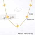 Tabla de tallas detallada del collar de acero inoxidable con colgantes de estrellas - Colgante de Estrella de Cuatro Puntas / Dorado