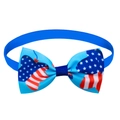 Detail of US flag pattern pet bowtie featuring patriotic stars and stripes on grosgrain ribbon - Blues Star Flag Background
