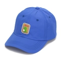 Detail of navy blue kids baseball cap showing fast-dry fabric and 3D dinosaur patch - 52-54cm / Blue