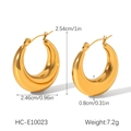 Vista dettagliata degli orecchini a goccia placcati oro 18K con misure precise e peso - Stile a Goccia d'Acqua Spessa Curva (HC-E10023)