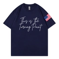 T-shirt grafica Turning Point blu navy con stampa bandiera sulla manica in vista piana - S / Blu navy