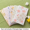 Geschenktüten aus Papier mit Blumenmuster und passenden runden Siegelaufklebern - 6-Design-Set - Frühlingsbrise (Inklusive 6 Aufkleber)