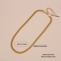 Goldene geflochtene Schlangenkette aus Edelstahl mit Verstellkette und Maßangaben - 0,7 cm Breite Schlangenkette (2#)