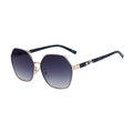 Fashionable polygon metal frame sunglasses with gradient purple lenses and marble temples - C2 Gold Frame Gradient Gray