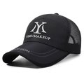 Casquette de baseball en mesh noir pour hommes avec broderie M pour le soleil - Réglable / Noir