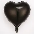 Glossy black heart-shaped aluminum foil balloon for party and wedding decoration - Black