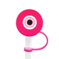 Reusable rose red evil eye silicone straw cover cap for Stanley tumblers and cups - Rose Red Bullseye Eye
