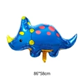 Blue triceratops foil balloon with red dots for dinosaur party decoration, 86x58cm - Q Version Triceratops